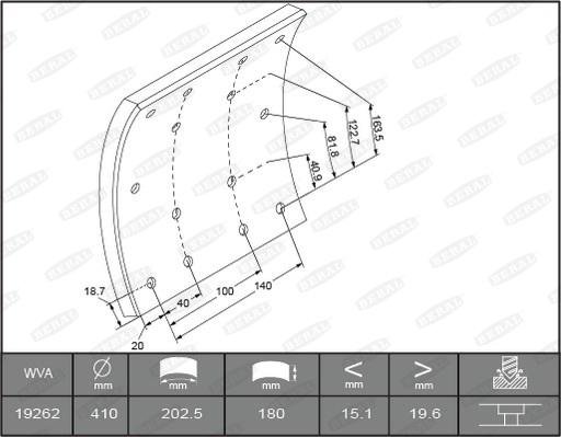 Beral KBL19262.0-1637 - Комплект тормозных башмаков, барабанные тормоза autodnr.net