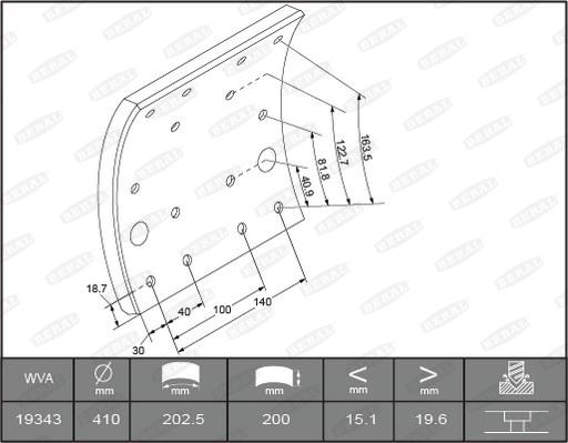 Beral KBL19263.0-1637 - Комплект тормозных башмаков, барабанные тормоза autodnr.net