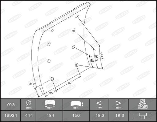 Beral KBL19934.0-1627 - Комплект тормозных башмаков, барабанные тормоза autodnr.net