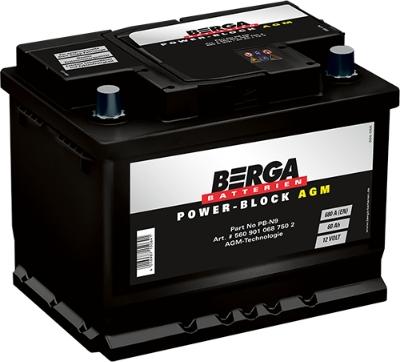 BERGA 5609010687502 - Стартерна акумуляторна батарея, АКБ autocars.com.ua