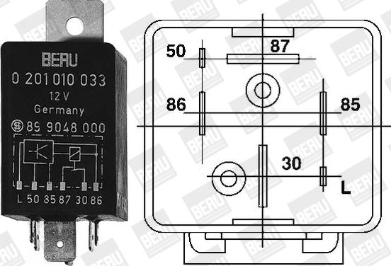 BorgWarner (BERU) GR033 - Реле, система накаливания avtokuzovplus.com.ua