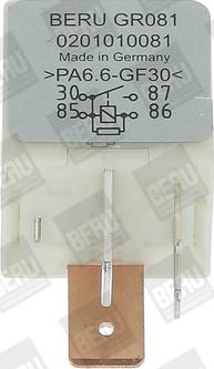 BERU GR081 - Реле, система розжарювання autocars.com.ua