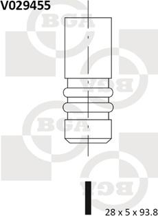 BGA V029455 - Клапан впуск. Combo-Astra G-H 1.2-1.4 i 98- autocars.com.ua