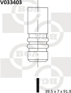 BGA V033403 - Клапан впуск. T5-Passat 2.0 i 00- autocars.com.ua