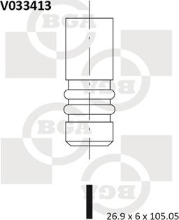 BGA V033413 - клапан впускний autocars.com.ua