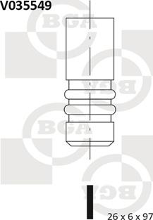 BGA V035549 - Впускний клапан autocars.com.ua