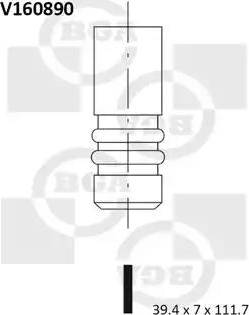 BGA V160890 - Впускний клапан autocars.com.ua