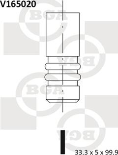 BGA V165020 - Клапан впуск Doblo 1.4i 05- autocars.com.ua