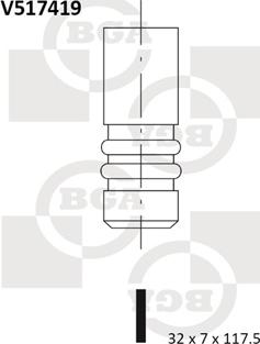 BGA V517419 - Впускний клапан autocars.com.ua