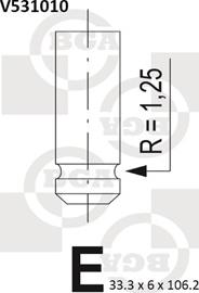 BGA V531010 - Впускной клапан avtokuzovplus.com.ua