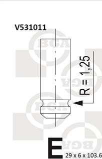 BGA V531011 - Випускний клапан autocars.com.ua