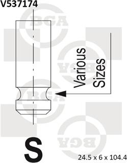 BGA V537174 - Випускний клапан autocars.com.ua