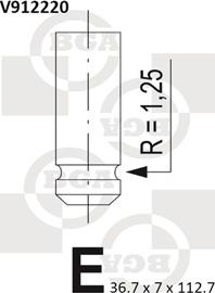 BGA V912220 - Клапан впуск. BERLINGO-PARTNER 1.1-1.4i 96- autocars.com.ua
