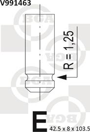 BGA V991463 - Впускний клапан autocars.com.ua