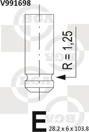 BGA V991698 - Випускний клапан autocars.com.ua