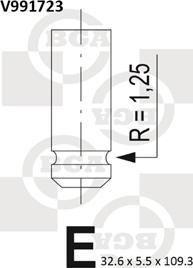 BGA V991723 - Клапан впуск. Kangoo 1.6 i 16V 01- autocars.com.ua