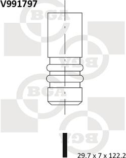 BGA V991797 - Клапан впускний Transit 2.0Di 00-06-2.2-2.4TDCi 06- autocars.com.ua