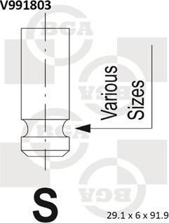 BGA V991803 - Впускной клапан avtokuzovplus.com.ua