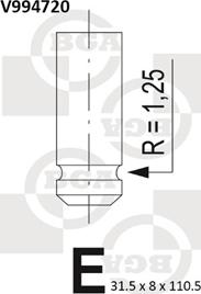 BGA V994720 - Випускний клапан autocars.com.ua