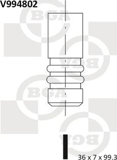 BGA V994802 - Впускний клапан autocars.com.ua