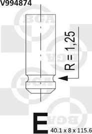 BGA V994874 - Впускний клапан autocars.com.ua