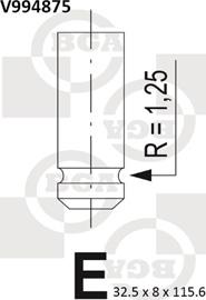 BGA V994875 - Випускний клапан autocars.com.ua