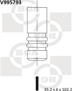 BGA V995793 - Впускний клапан autocars.com.ua