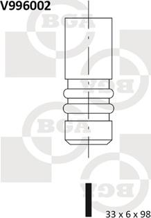 BGA V996002 - Впускний клапан autocars.com.ua