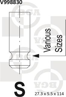 BGA V998830 - Випускний клапан autocars.com.ua
