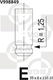 BGA V998849 - Впускний клапан autocars.com.ua