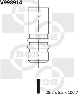 BGA V998914 - Впускний клапан autocars.com.ua