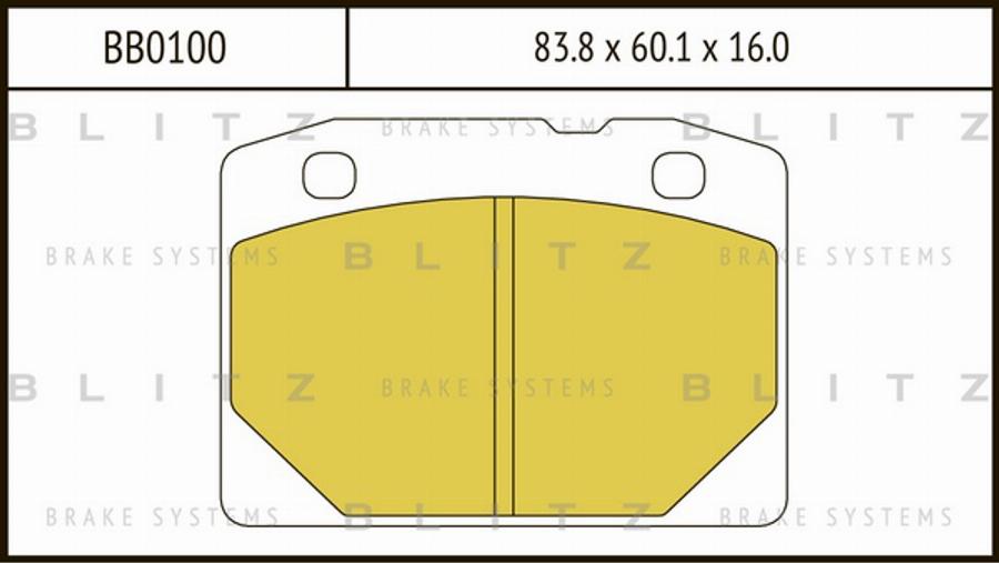 Blitz BB0100 - Гальмівні колодки, дискові гальма autocars.com.ua