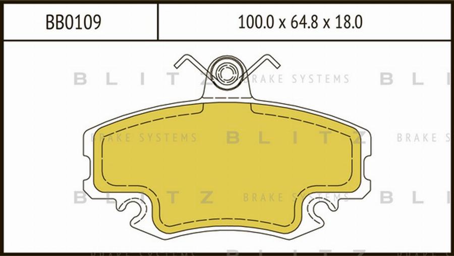 Blitz BB0109 - Гальмівні колодки, дискові гальма autocars.com.ua