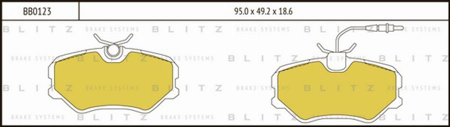 Blitz BB0123 - Гальмівні колодки, дискові гальма autocars.com.ua