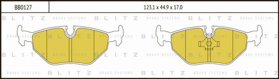 Blitz BB0127 - Тормозные колодки, дисковые, комплект autodnr.net