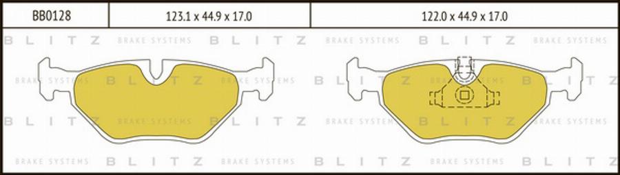 Blitz BB0128 - Тормозные колодки, дисковые, комплект autodnr.net