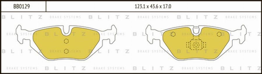 Blitz BB0129 - Гальмівні колодки, дискові гальма autocars.com.ua