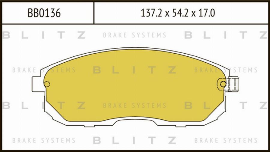 Blitz BB0136 - Тормозные колодки, дисковые, комплект autodnr.net