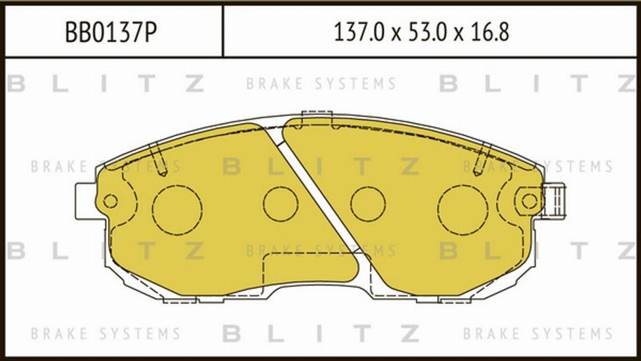 Blitz BB0137P - Гальмівні колодки, дискові гальма autocars.com.ua