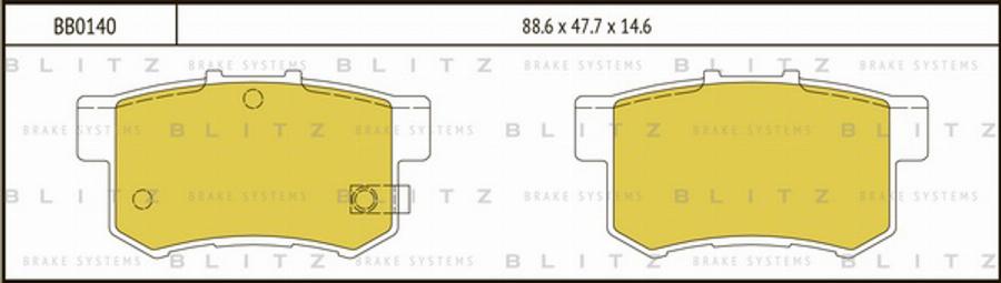 Blitz BB0140 - Гальмівні колодки, дискові гальма autocars.com.ua