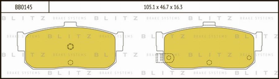 Blitz BB0145 - Гальмівні колодки, дискові гальма autocars.com.ua