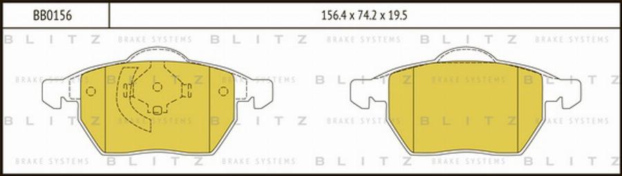 Blitz BB0156 - Гальмівні колодки, дискові гальма autocars.com.ua