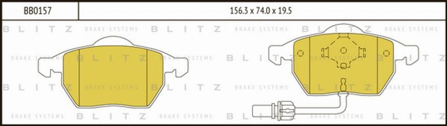 Blitz BB0157 - Гальмівні колодки, дискові гальма autocars.com.ua