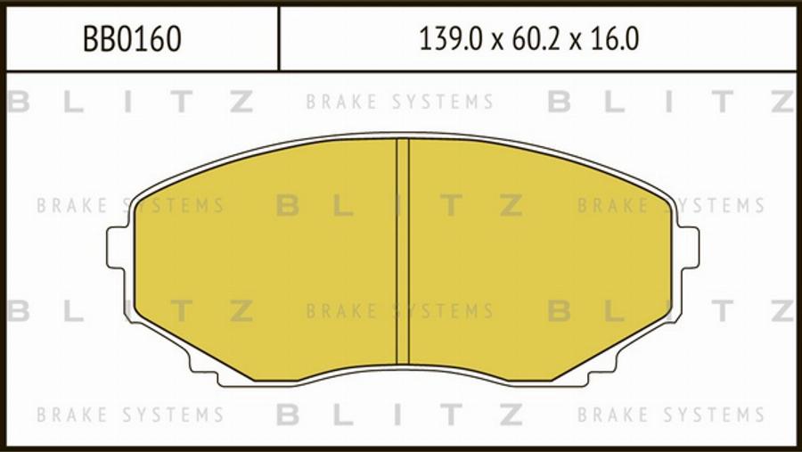 Blitz BB0160 - Гальмівні колодки, дискові гальма autocars.com.ua