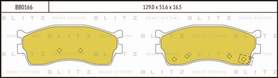 Blitz BB0166 - Гальмівні колодки, дискові гальма autocars.com.ua