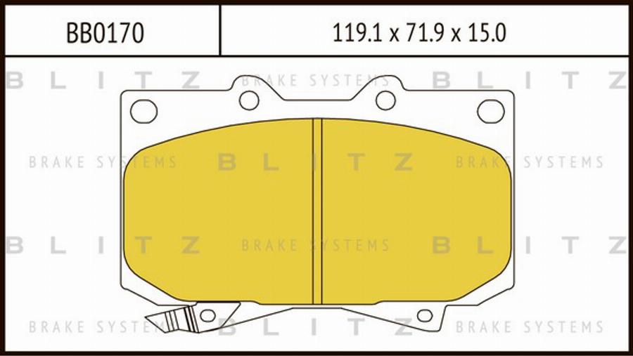 Blitz BB0170 - Тормозные колодки, дисковые, комплект autodnr.net