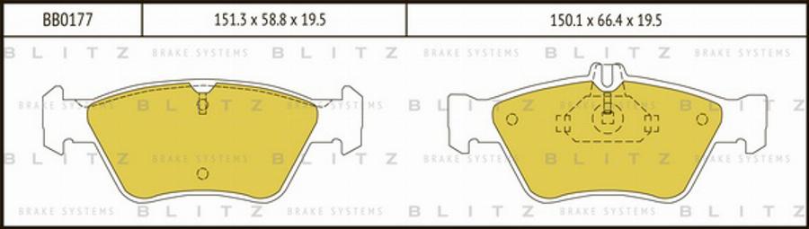 Blitz BB0177 - Тормозные колодки, дисковые, комплект autodnr.net