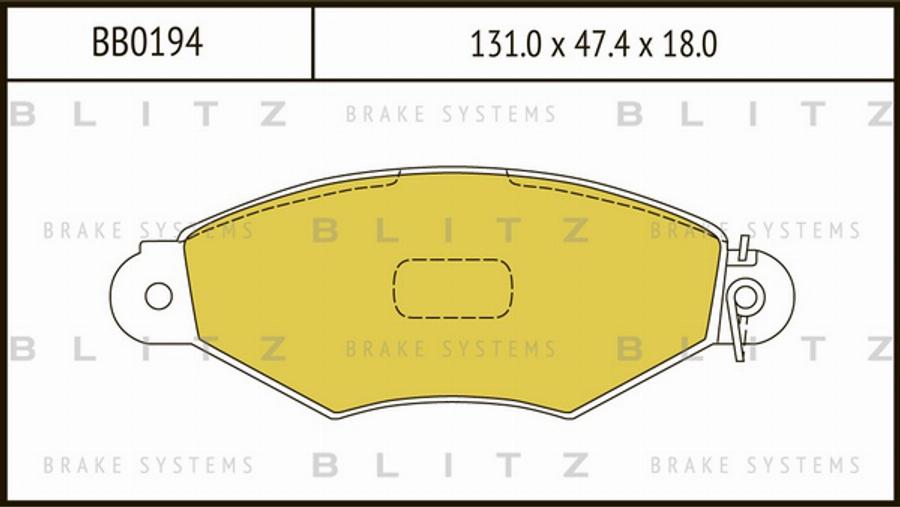 Blitz BB0194 - Гальмівні колодки, дискові гальма autocars.com.ua