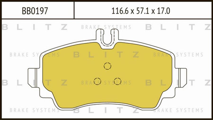 Blitz BB0197 - Гальмівні колодки, дискові гальма autocars.com.ua