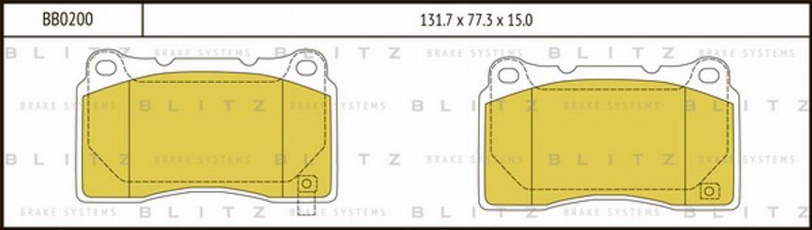 Blitz BB0200 - Гальмівні колодки, дискові гальма autocars.com.ua